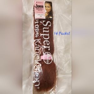 14 Packs of Color # 350- Dark auburn Afro- braiding hair.